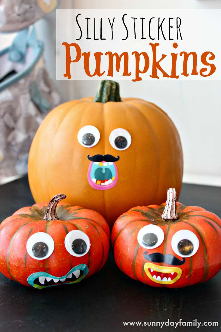 Make a silly sticker pumpkin! A perfect Halloween craft for preschoolers!