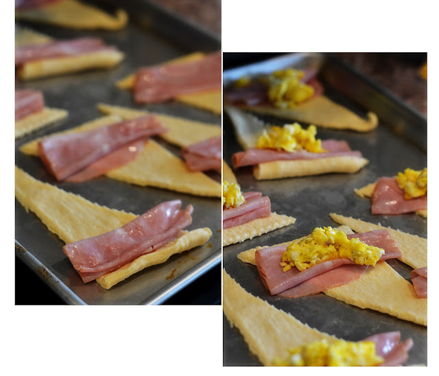 Soft and crispy crescent rolls filled with ham, egg and cheese. Life-in-the-Lofthouse.com