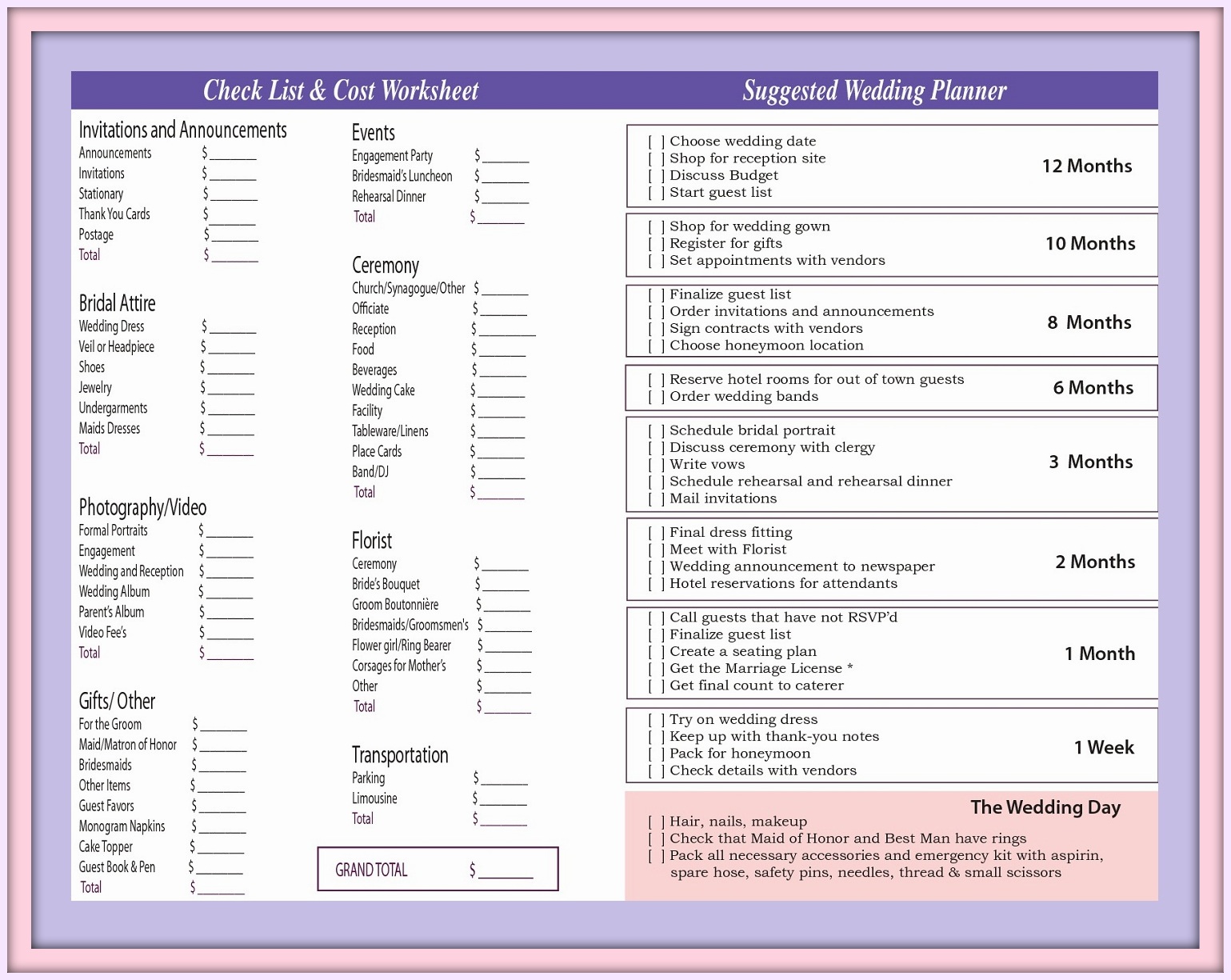 Wedding Checklist Angry Wedding Checklist