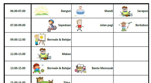 Contoh Jadwal Belajar Anak Di Rumah Cara Mengajarku - Gambaran