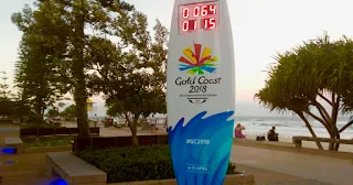 Commonwealth Games Count Down Clock Surf Board