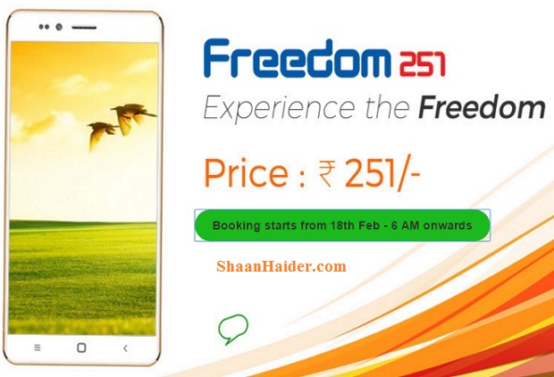 Freedom 251, World's Cheapest Android Smartphone, launched at $3.7 - How to Book One
