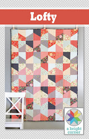 Lofty quilt pattern from Andy of A Bright Corner.  Fat quarter friendly pattern in four sizes!