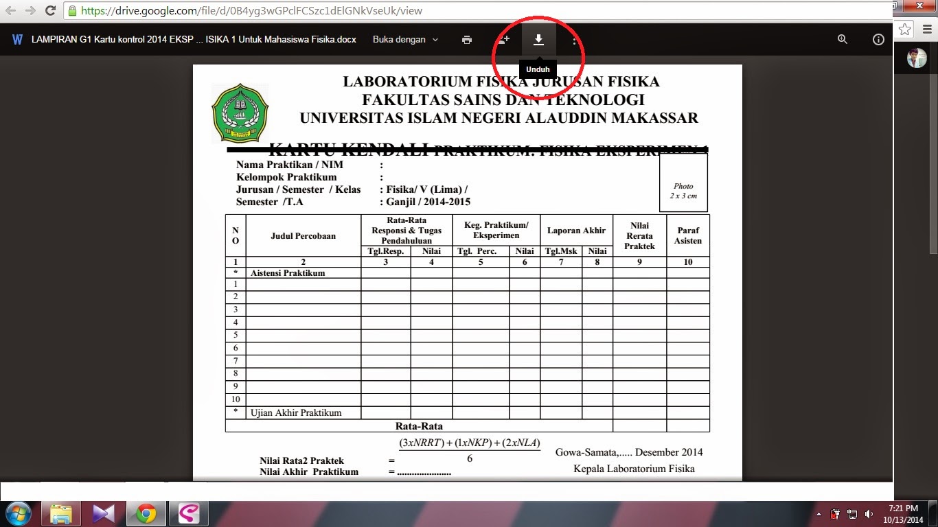 Kartu Kontrol dan Sampul Semua Praktikum Fisika 2014 « Lab. Fisika