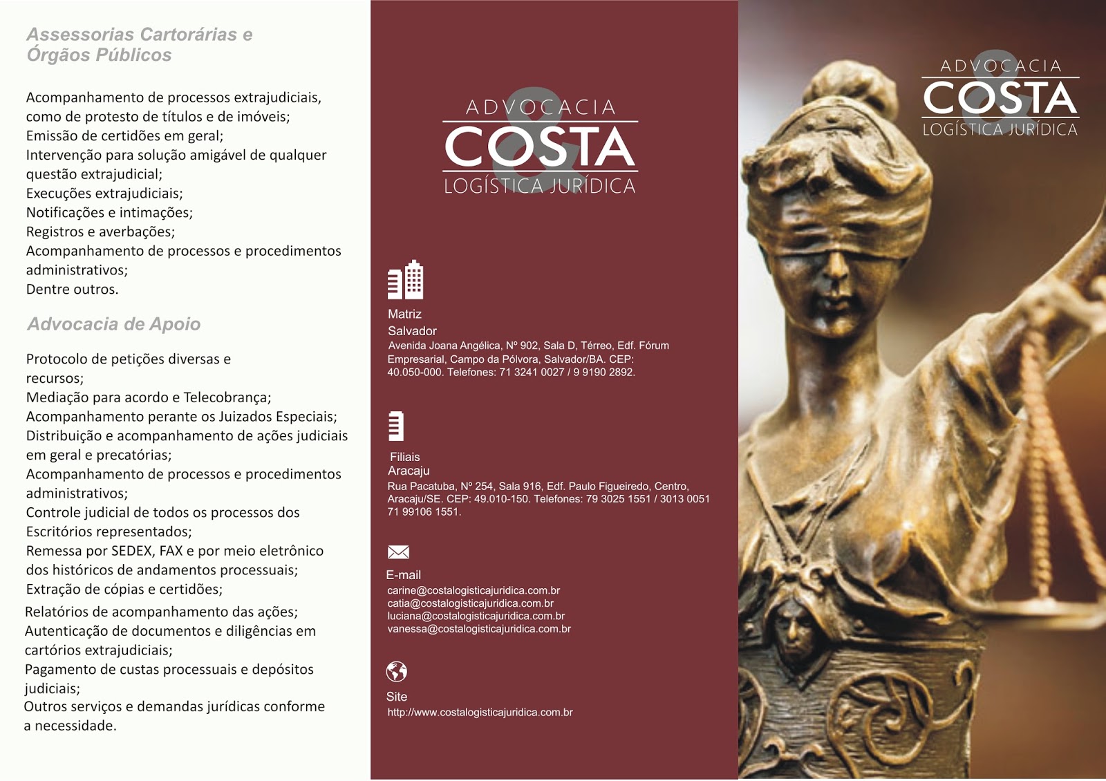 No Mundo do Marketing: Folder - Costa Advocacia
