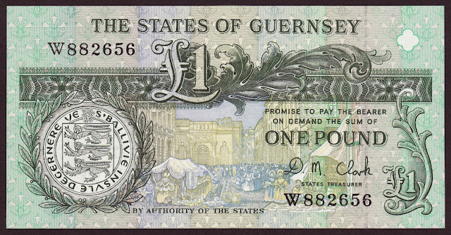 Guernsey Banknotes One Pound note 1991