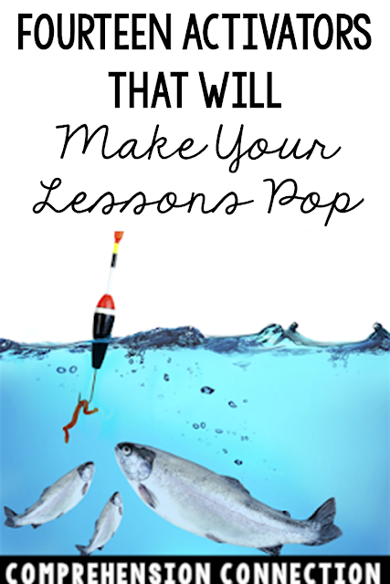 Need to hook your "fish" in? Check out this post for activator ideas that your students will love. Choosing fun ways to build interest is the bait you need, right? Freebies included. Need to hook your "fish" in? Check out this post for activator ideas that your students will love. Choosing fun ways to build interest is the bait you need, right? Freebies included.