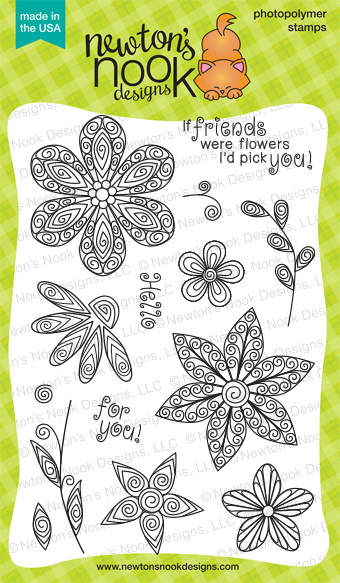 Beautiful Blossoms 4x6 Quilled flower stamp set | Newton's Nook Designs