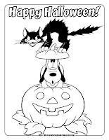 halloween coloring pages pluto on pumpkin