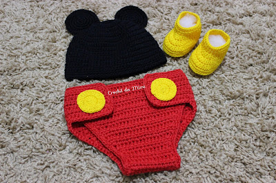 Conjunto newborn Mickey em Crochê