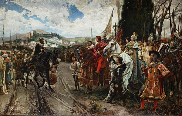 Sultan Boabdil surrender to Ferdinand and Isabella