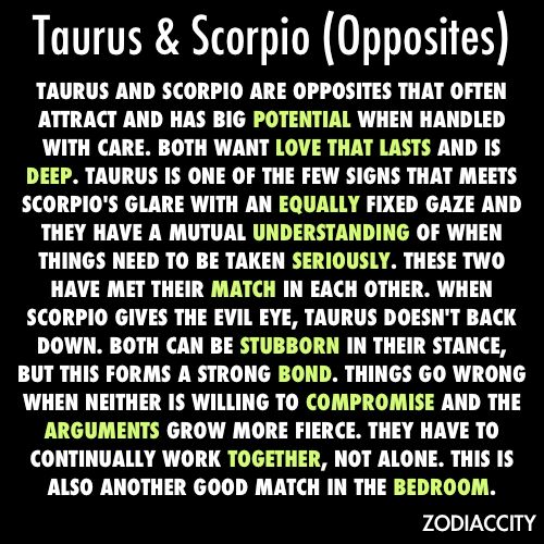 Bed scorpio woman in Taurus and