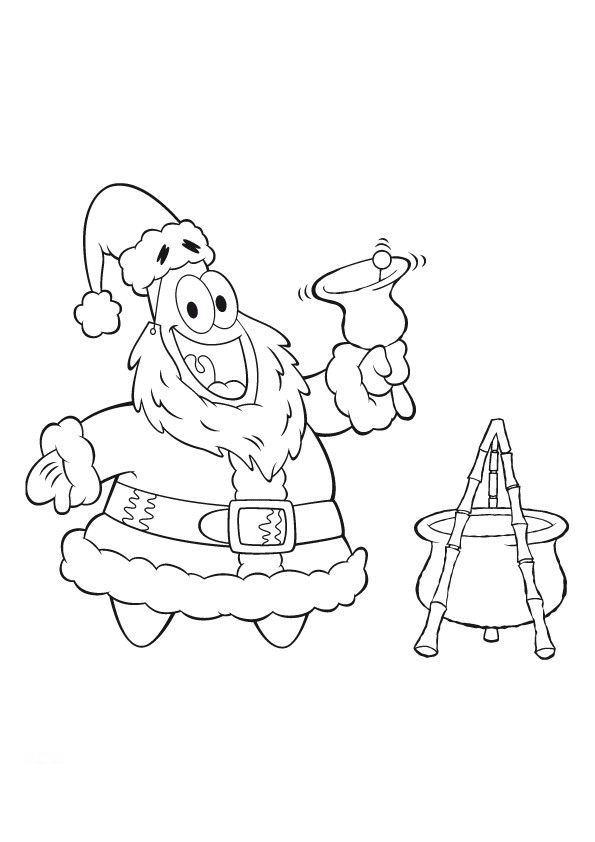 Spongebob and Patrick Christmas Coloring Pages