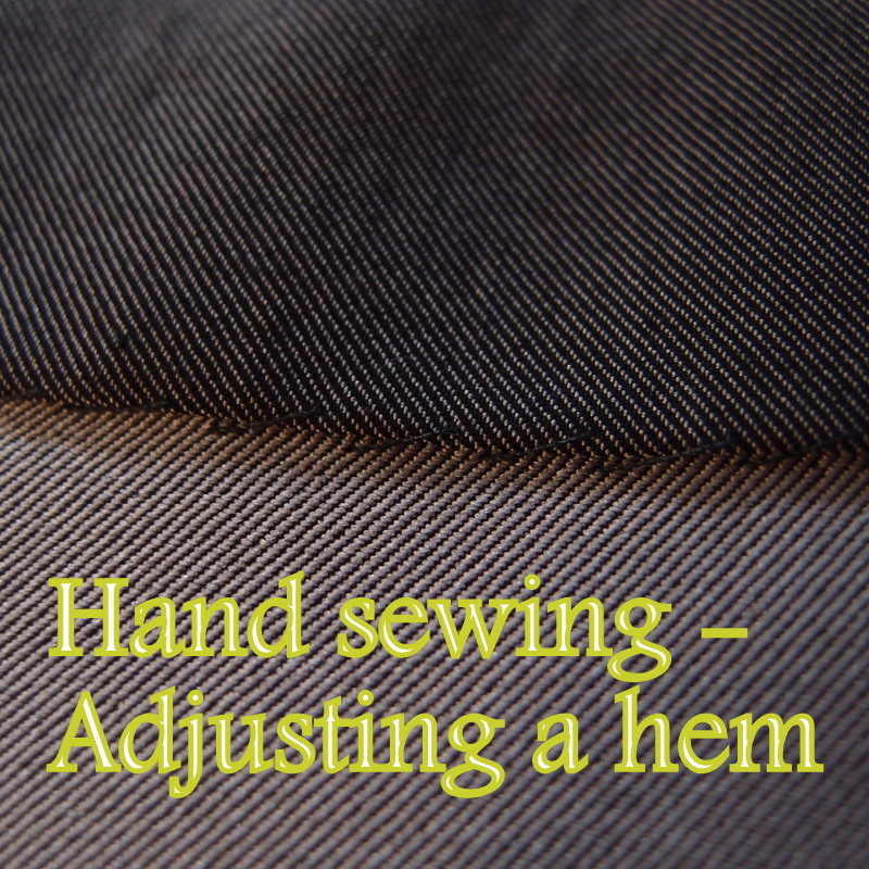 eight acres: hand sewing - adjusting a hem