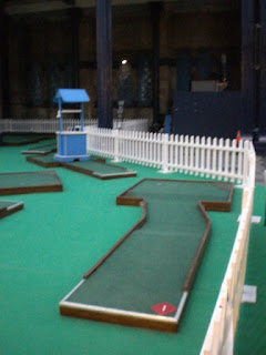 Indoor Crazy Golf course at Alexandra Palace in London