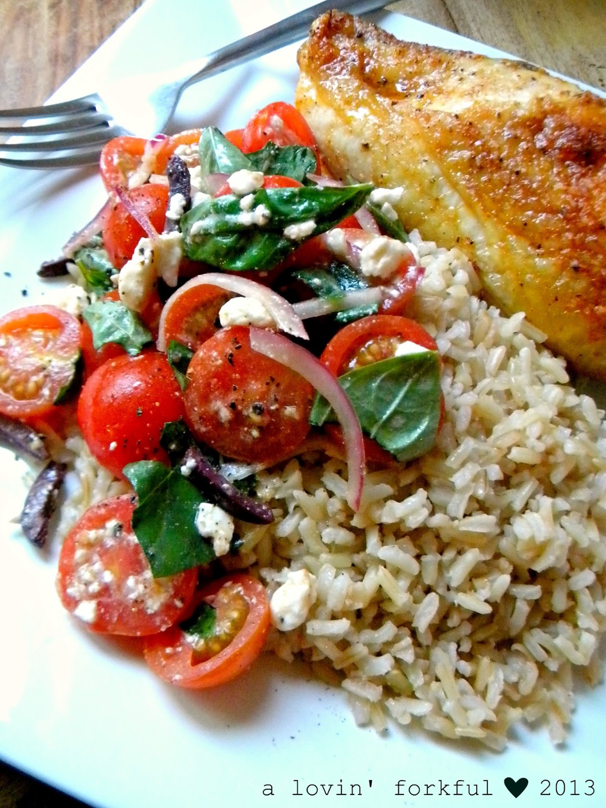 a lovin' forkful Roasted Chicken Breasts with Brown Rice and Cherry