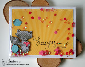 Birthday Shaker Card by Jess Gerstner using Newton's Nook Designs and WRMK Fuse Tool