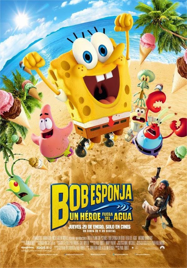 2 clip and 3 posters of the spongebob movie sponge out of water