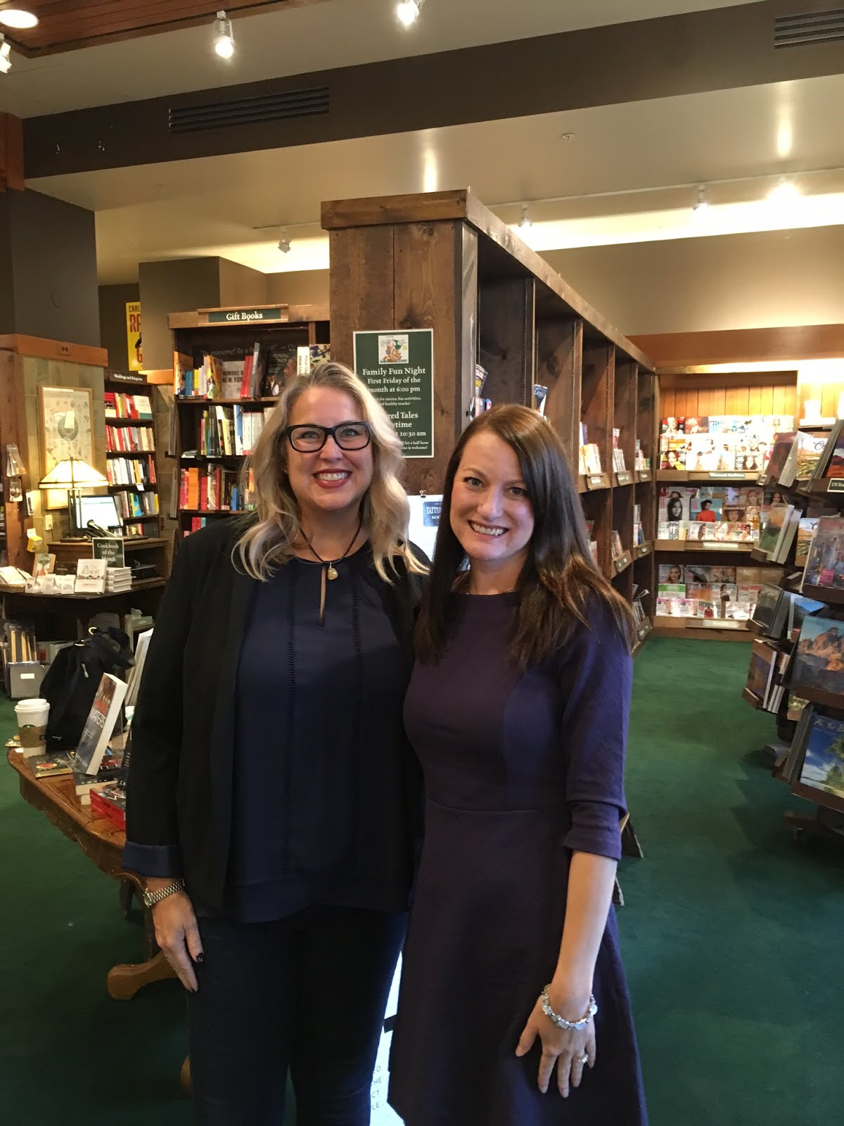 Review contributor Jennifer O with Psychological thriller writer at the Tattered Cover Book Store.