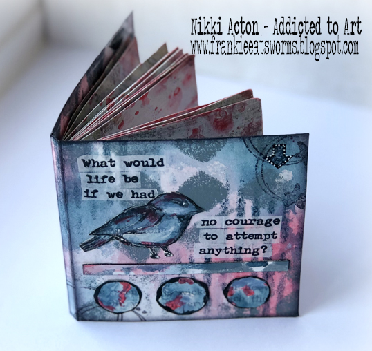 Mini Book with PaperArtsy stamps by Alison Bomber (EAB08) - by Nikki Acton