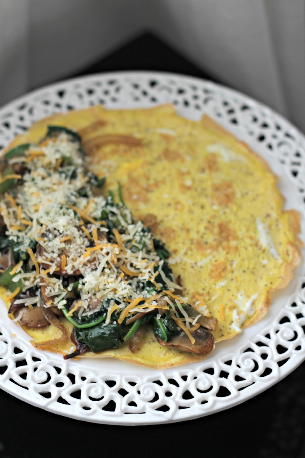 Mushroom and Spinach Stuffed Omelet | Best of Wardah