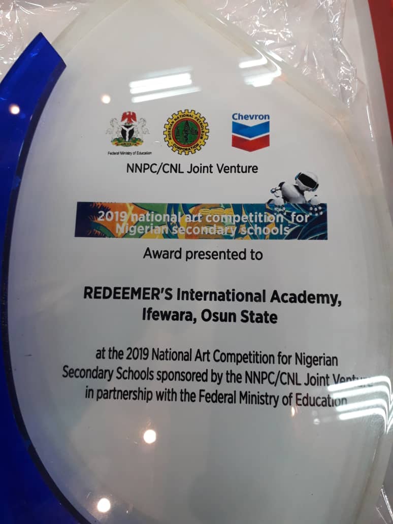 Daniel and John of RIA Ifewara, won the NNPC CHEVRON Art competition 2019