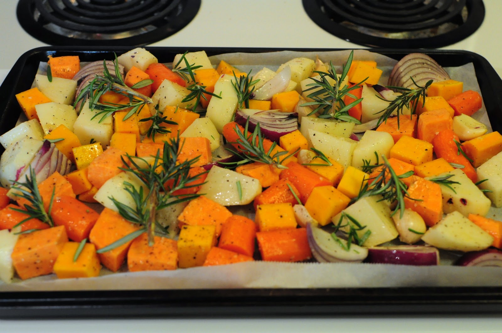 My tiny oven roasted fall vegetables