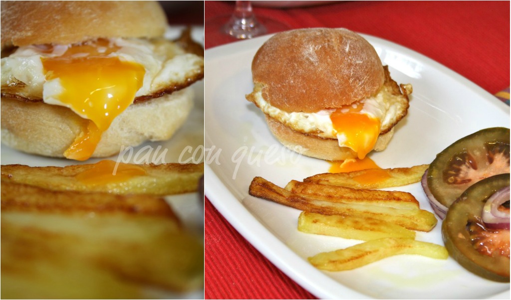 Pan con queso Huevo frito en pan