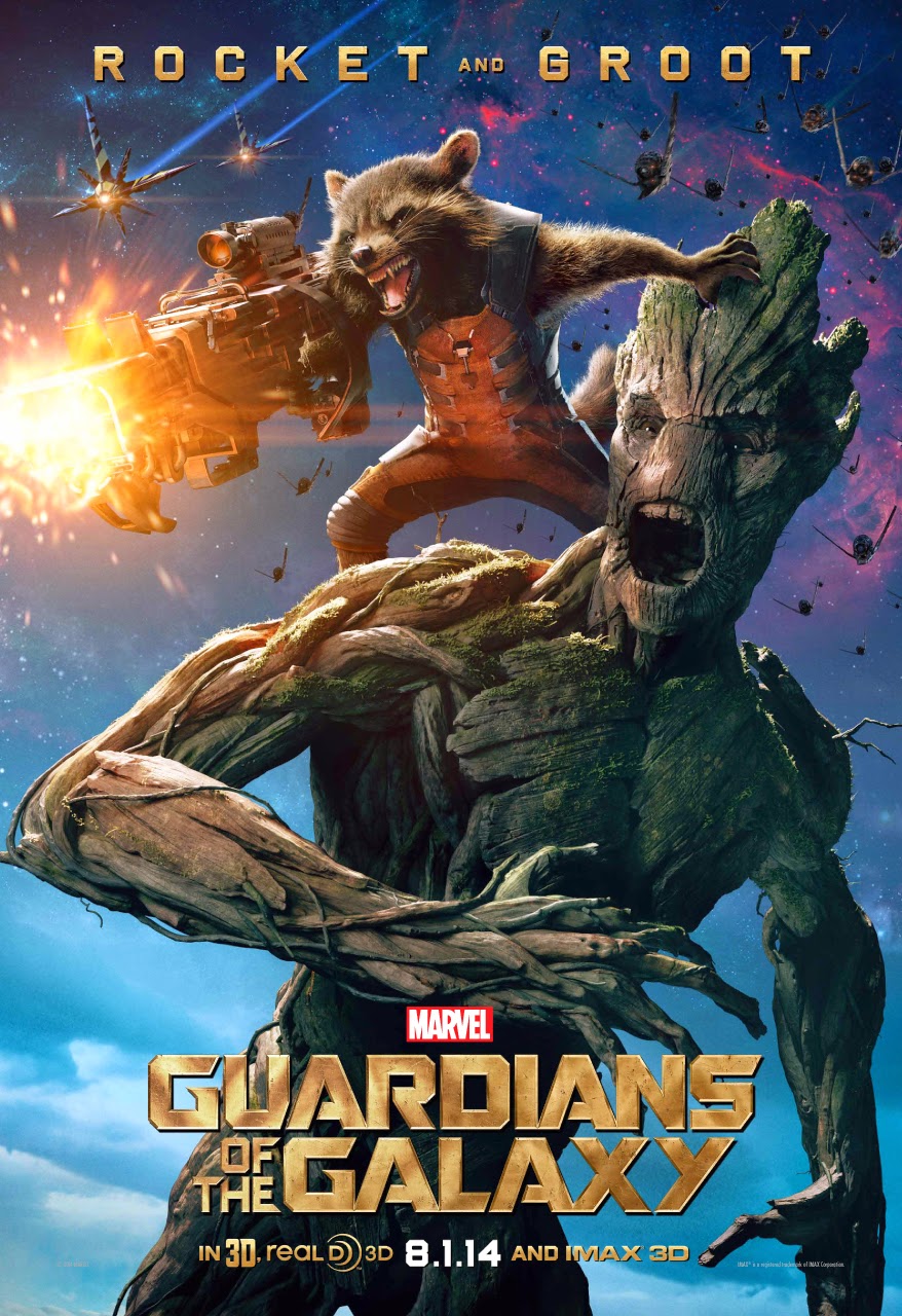 Groot and Rocket Raccoon character poster from Guardians of the Galaxy
