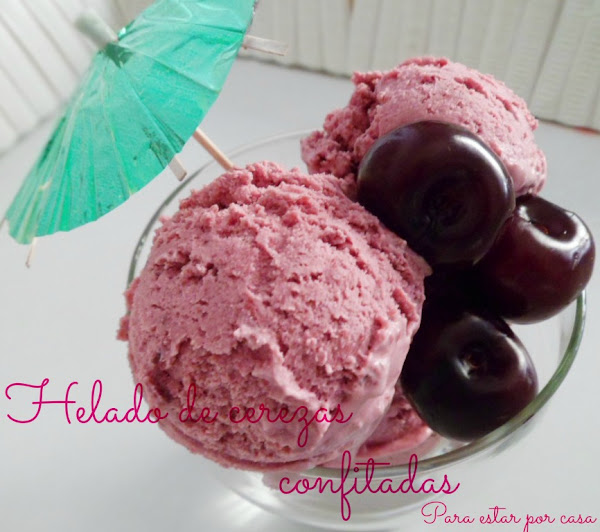 Helado de cerezas confitadas