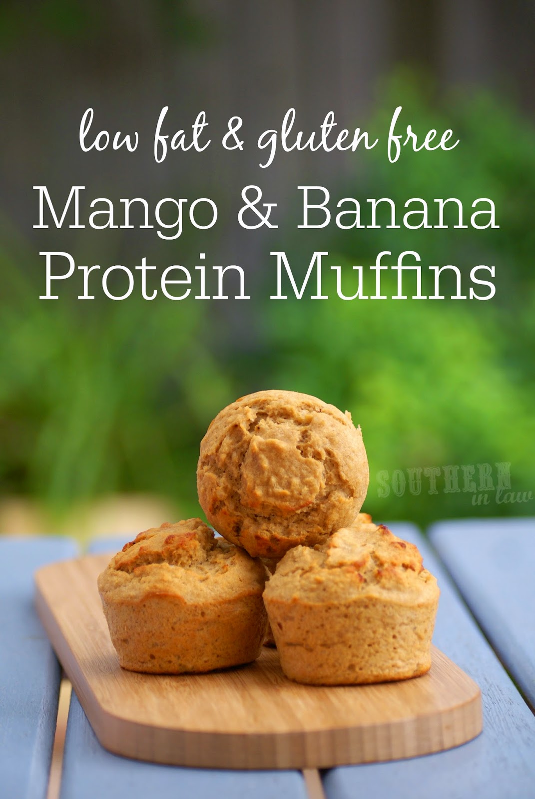 Healthy Mango Banana Protein Muffins - low fat, gluten free, high protein, low calorie, sugar free, clean eating recipes