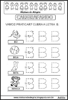 Caligrafando Caligrafando letra B pontilhada