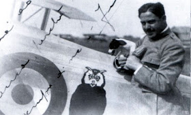 Ferruccio Ranza in the cockpit of a Nieuport fighter plane