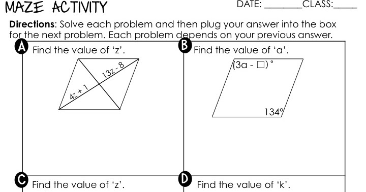 Mr. Lin Geometry Quadrilaterals Worksheet Answer Key - Geometry