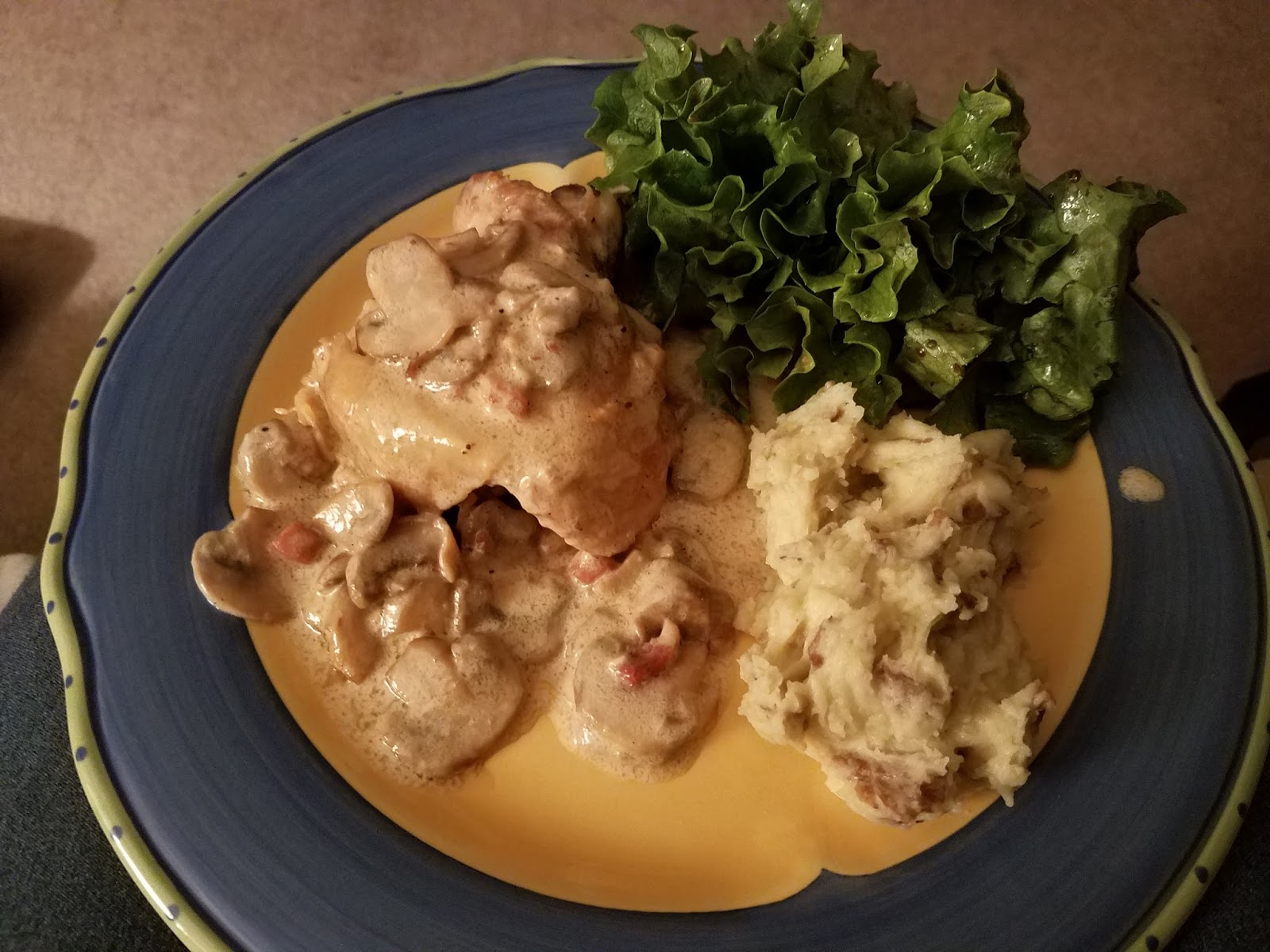 Cuisine de Michelle Chicken Thighs with Pancetta, Cream, and Bourbon