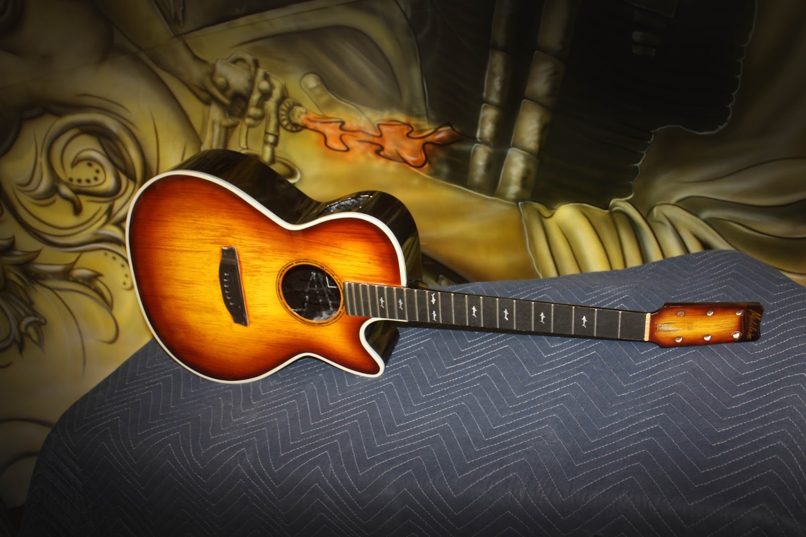 Online Motorcycle Paint Shop Custom Wood grain Guitar