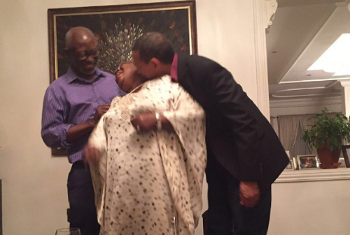 Ben Bruce Gives Okonjo-Iweala A Peck On Her Birthday As Her Husband Watches On