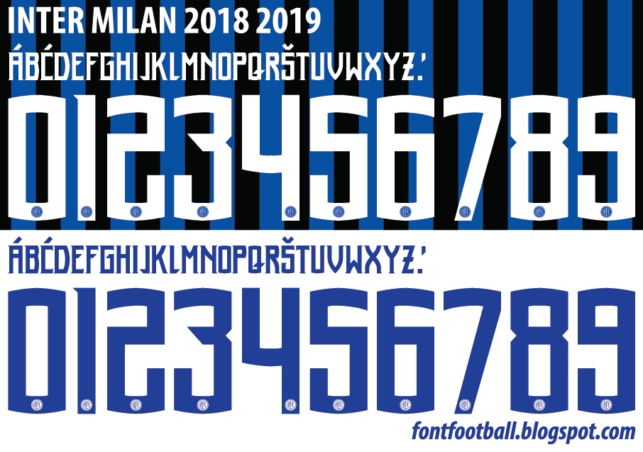 FONT FOOTBALL: FIX/UPDATED Font Vector Inter Milan 2018 2019 kit