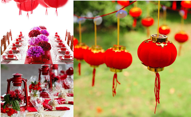 Red lantern wedding decorating accessories