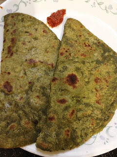 Spinach Roti,Palak chapati,green chapati