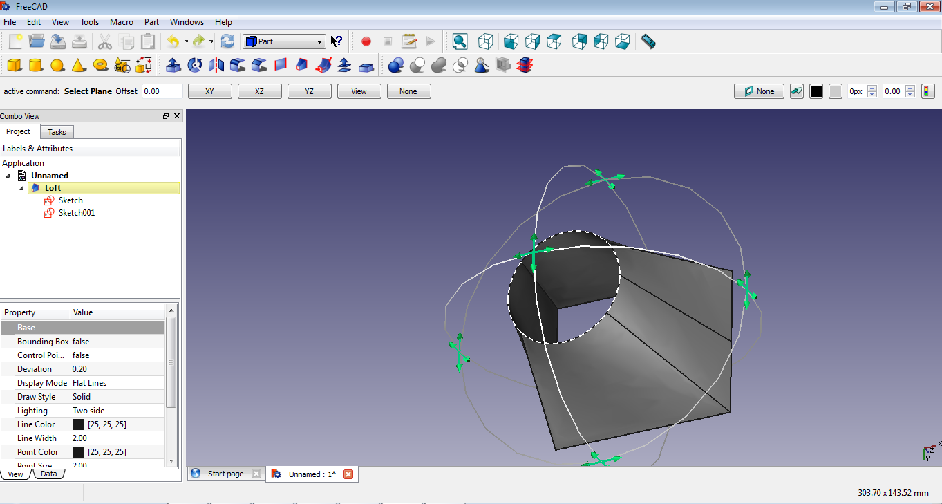 Loft tool in FreeCAD is similar to solidworks