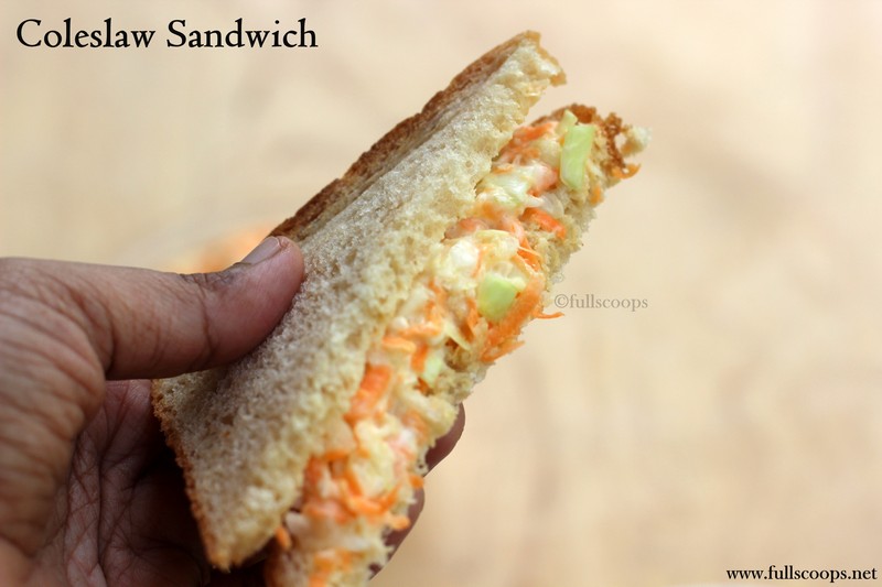 Coleslaw Sandwich Full Scoops A food blog with easy,simple & tasty