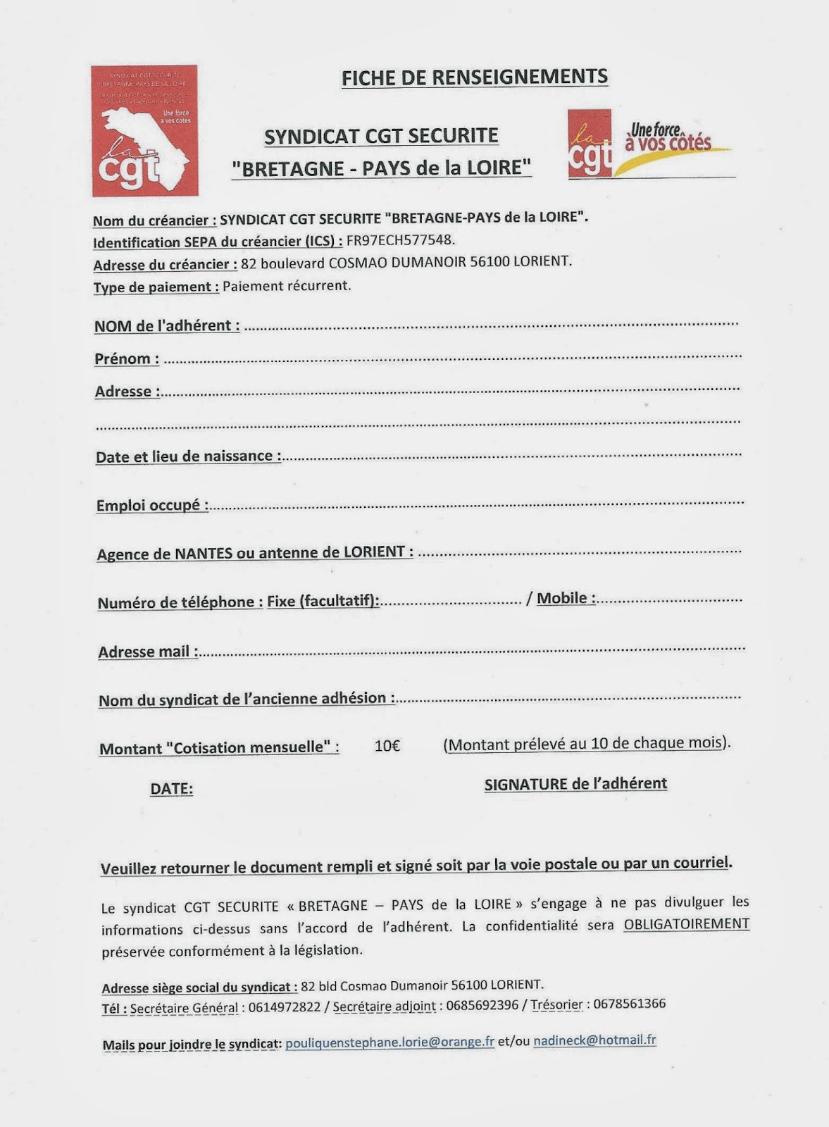 Formulaire Mandat De Prélèvement Sepa Remplissable En Ligne