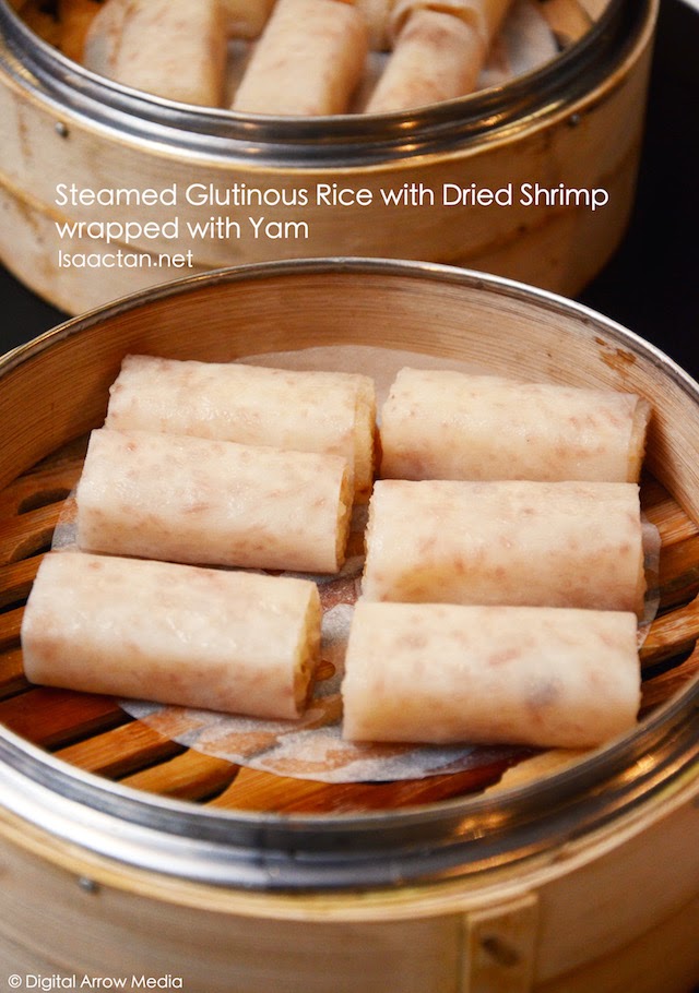 Steamed Glutinous Rice with Dried Shrimp Wrapped with Yam