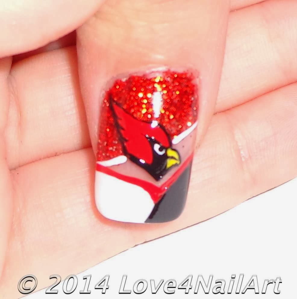 Love4NailArt Arizona Cardinal Football Themed Acrylic Nails