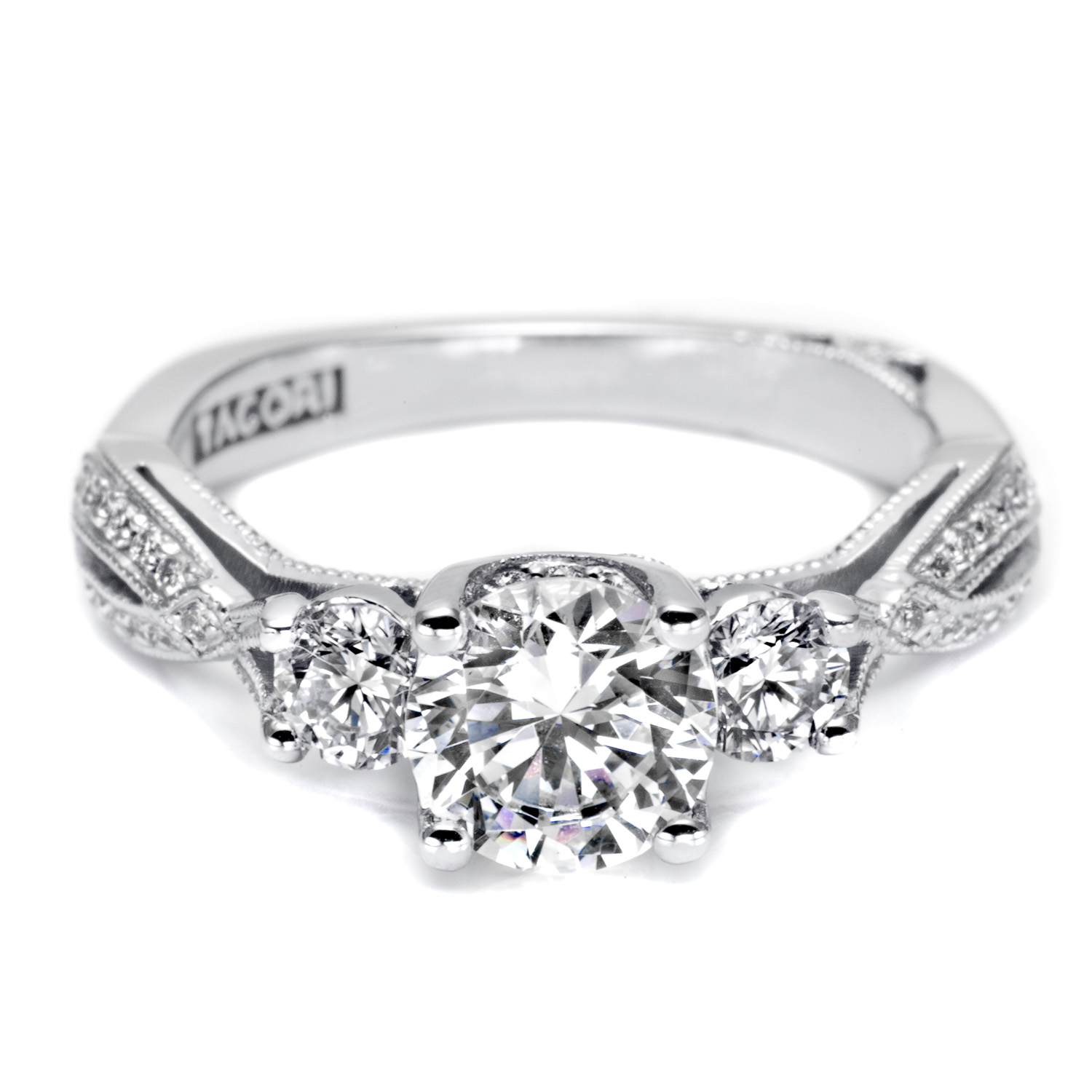 Gpidias "Rounded Open Cathedral" Diamond Engagement Ring