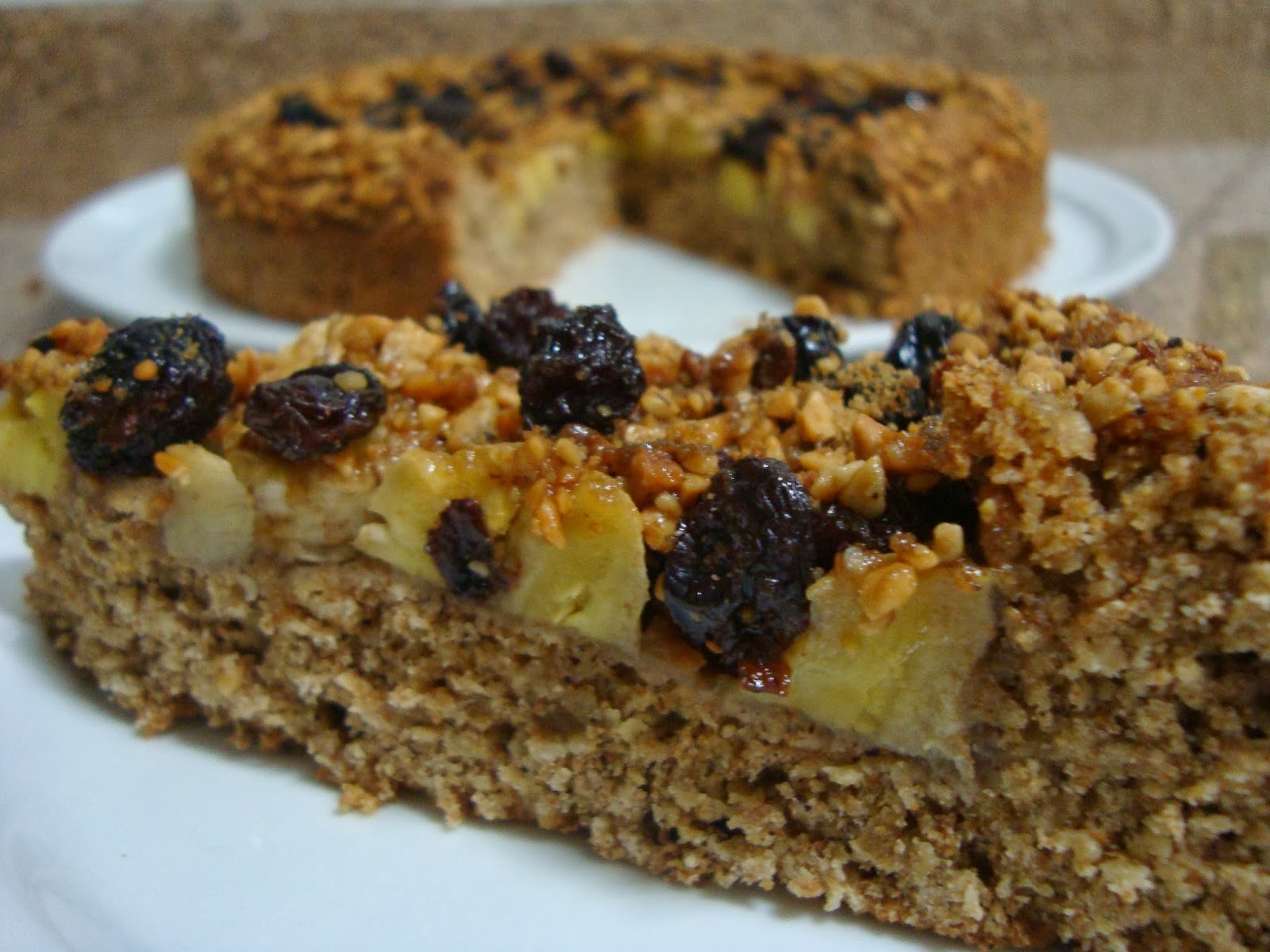 Torta de Banana com Passas Receitas Integrais Fáceis