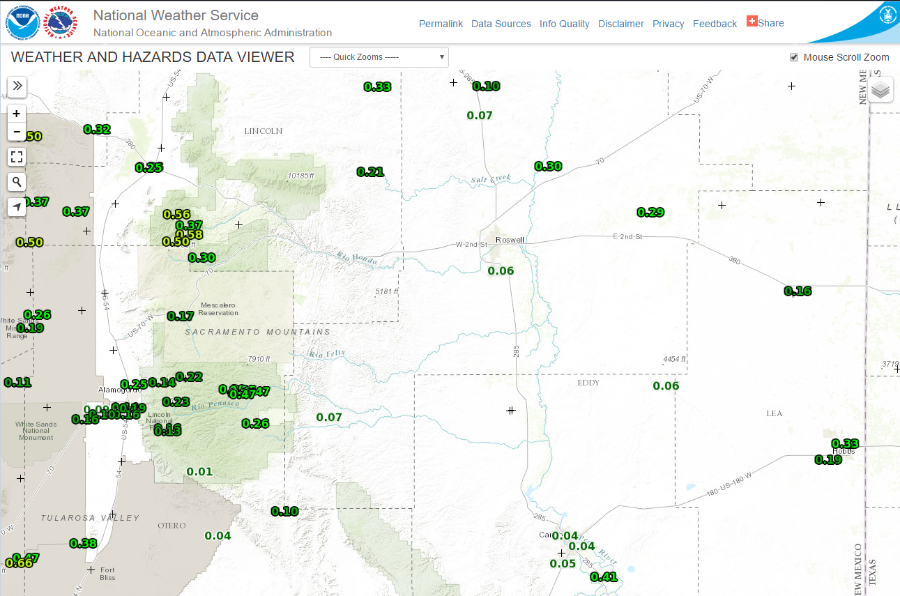 Beneficial Rainfall In New Mexico.