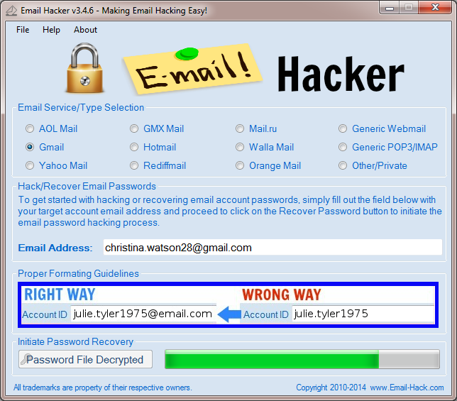 email password hacking software