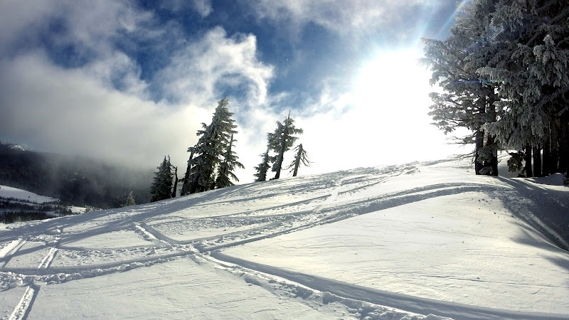 Landscape, Snow and Sun on Sky